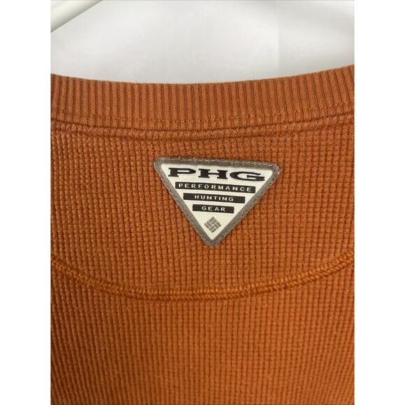 COLUMBIA PHG Mens Large Long Sleeve Orange Tested Tough Winter Shirt - Picture 5 of 6